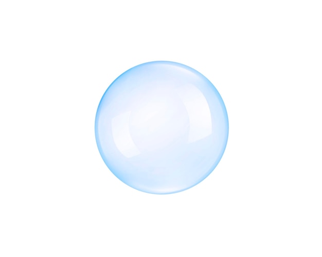 Transparent soap or water bubbles on a white background