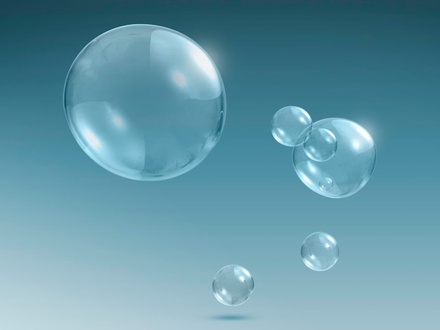 Transparent soap or water bubbles