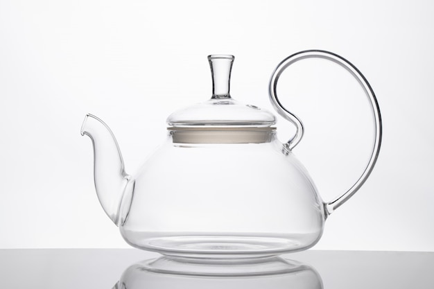 transparent Teapot on Glass table