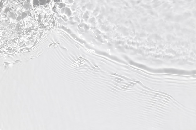 Transparent water surface with ripples waves and splashes background with copy space