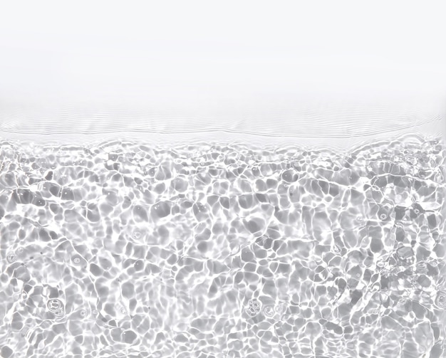 Transparent water surface with ripples waves and splashes background