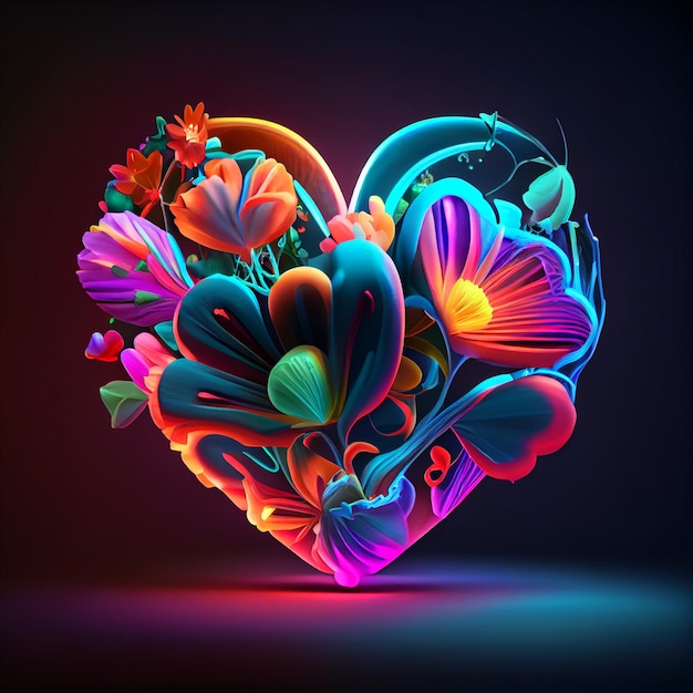 transparentcy colorful heart  shape and  flower  love and Valentibe background