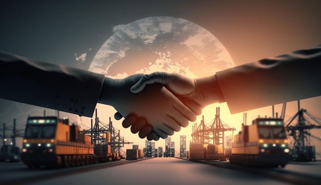 Transport and logistic concept Handshake deal of invesGenerative AI