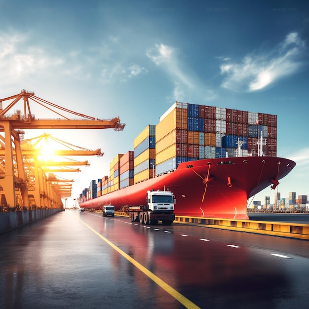 Transportation and logistics of Container Cargo ship