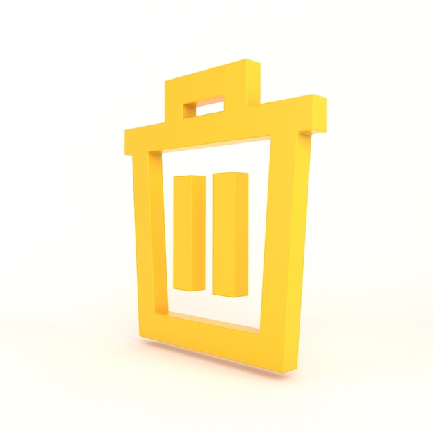 Trash Bin Right Side With White Background