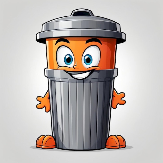 Photo trash can cartoon background