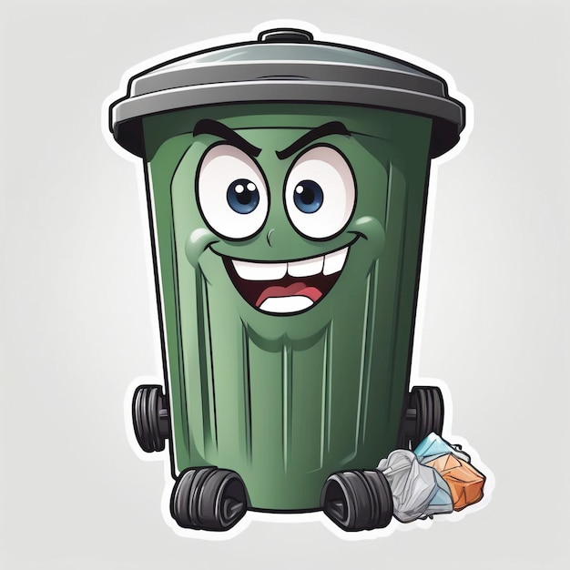 Photo trash can cartoon background