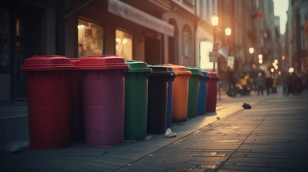 Trash can on the street Generative Ai