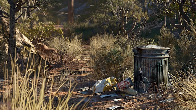 Photo a trash can with a sign that says  no trash  on it