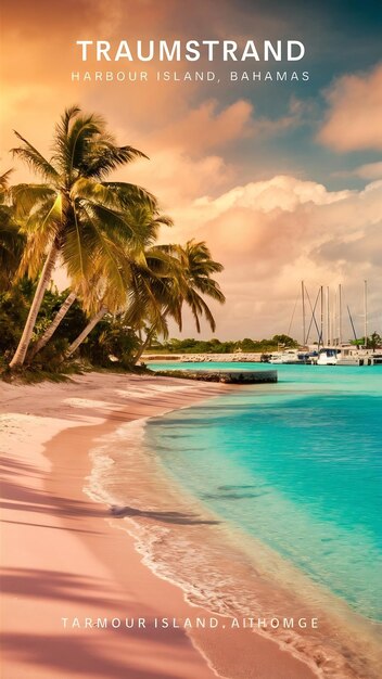 Photo traumstrand auf harbour island bahamas