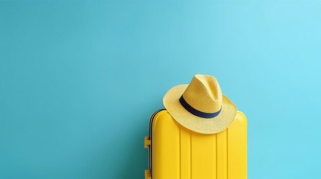 Travel background with suitcase Illustration AI GenerativexA