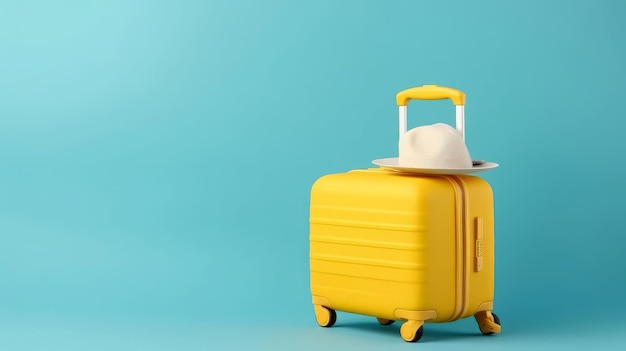 Travel background with suitcase Illustration AI GenerativexA