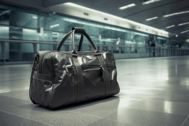 Photo travel bag in airport minimalistic