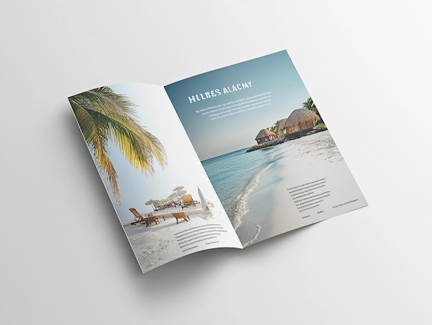 Photo travel brochure mockup