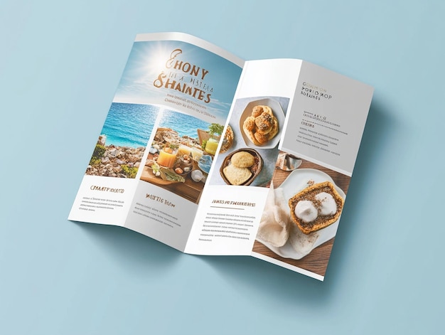 Photo travel brochure mockup