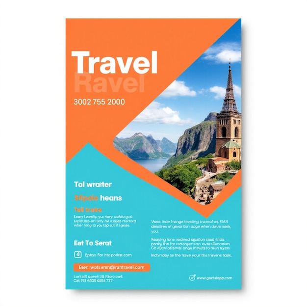 Travel flyer and social media template with photo