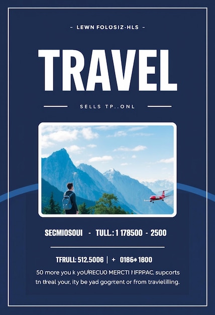 Photo travel flyer and social media template with photo