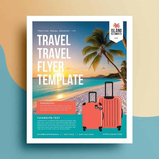 Photo travel flyer template with photo