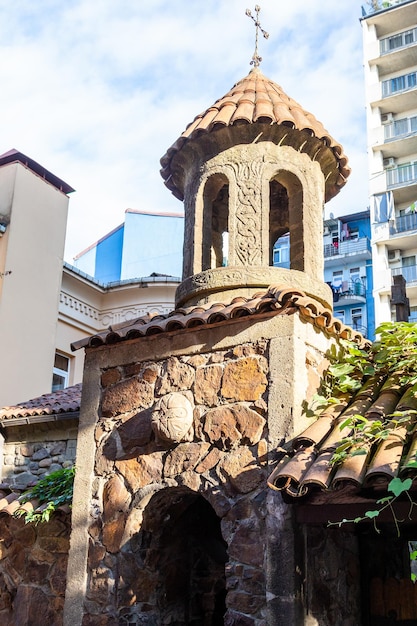 travel to Georgia gate and tower of church of St Joachim and Anna on Tsar Parnavaz Street in Batumi city on autumn day Construction of the Church of Saints Joachim and Anne began in 1998