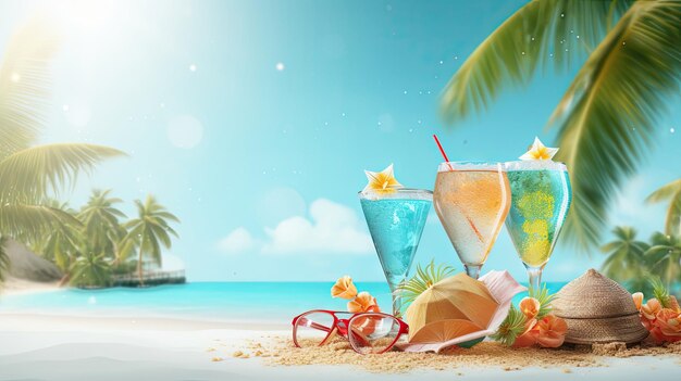 Travel and holiday summer card social media banner