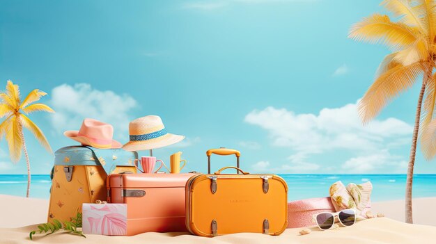 Travel and holiday summer card social media banner