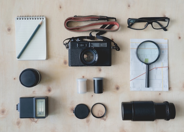 Travel kit on a table