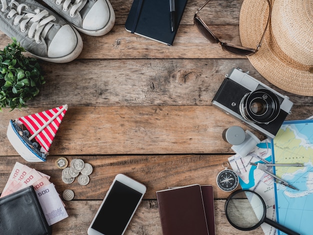 Travel kit on a table