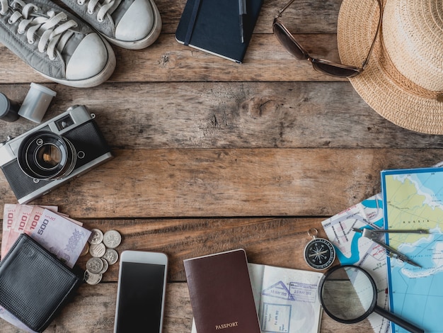 Travel kit on a table