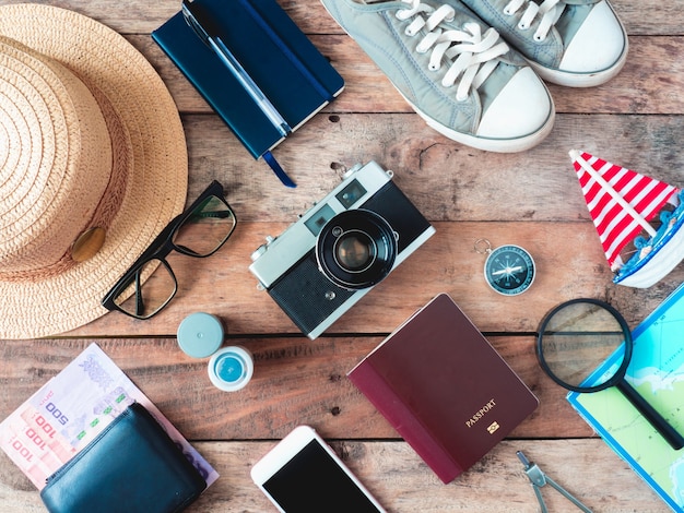 Travel kit on a table