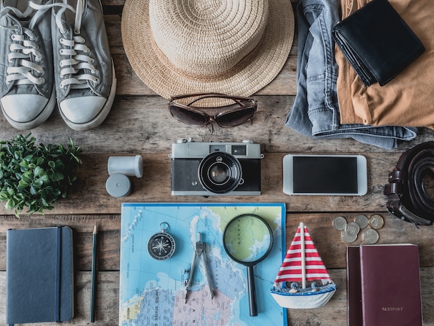 Travel kit on a table