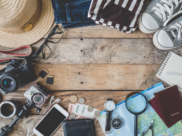 Travel kit on a table