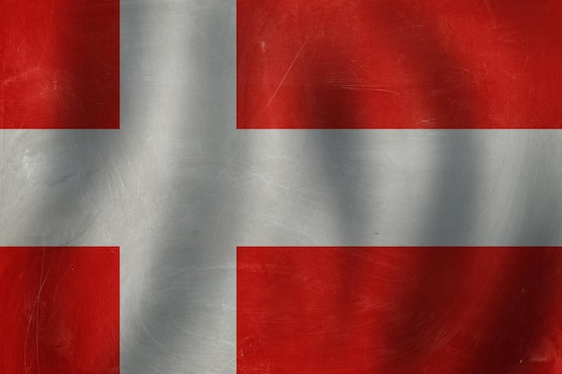 Travel and learn danish language concept with Denmark flag background