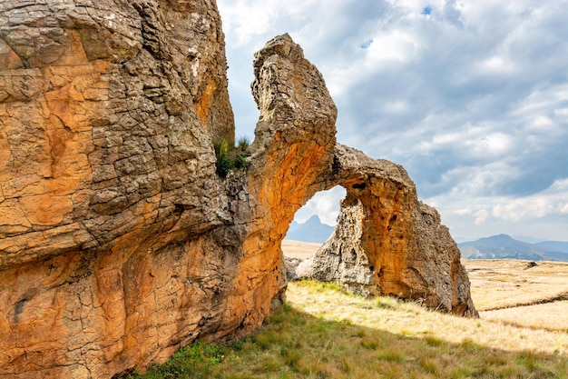 Travel to Lesotho Natural arch created by erosion in Sehlabathebe National Park