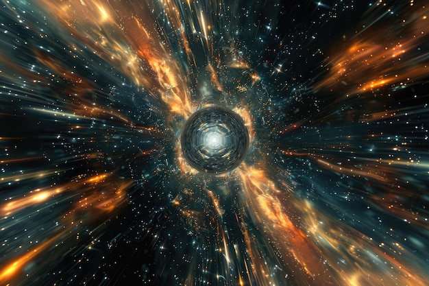 Photo travel at light speed through a wormhole to a far off space