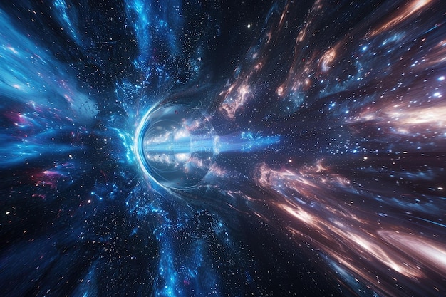 Travel at light speed through a wormhole to a far off space