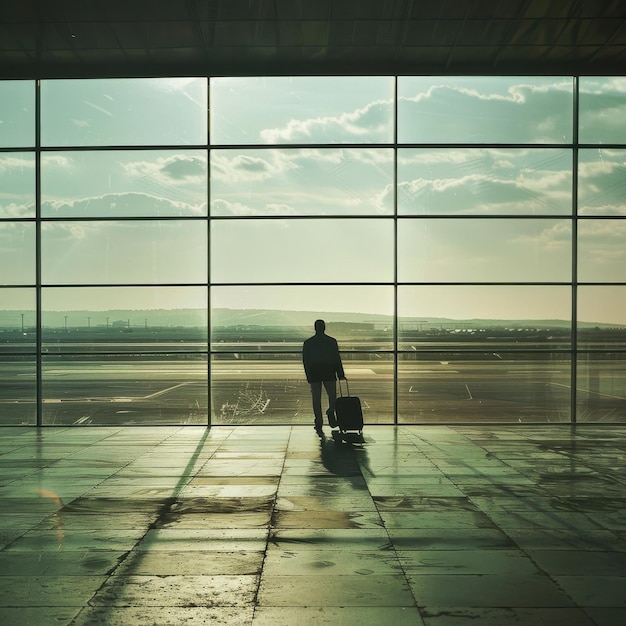 Photo travel moments at the airport gate