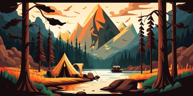 travel mountain vector background