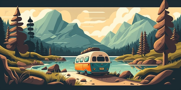 travel mountain vector background