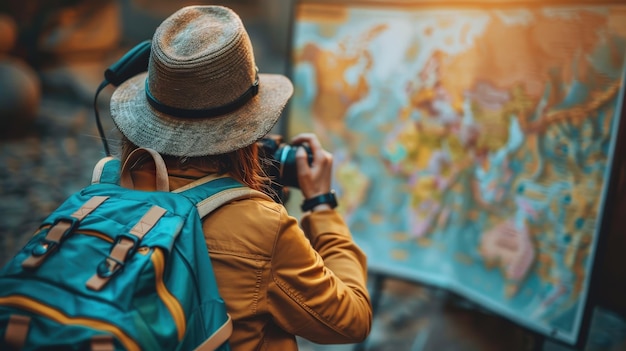 Photo travel photography backpack map tourist exploring adventure