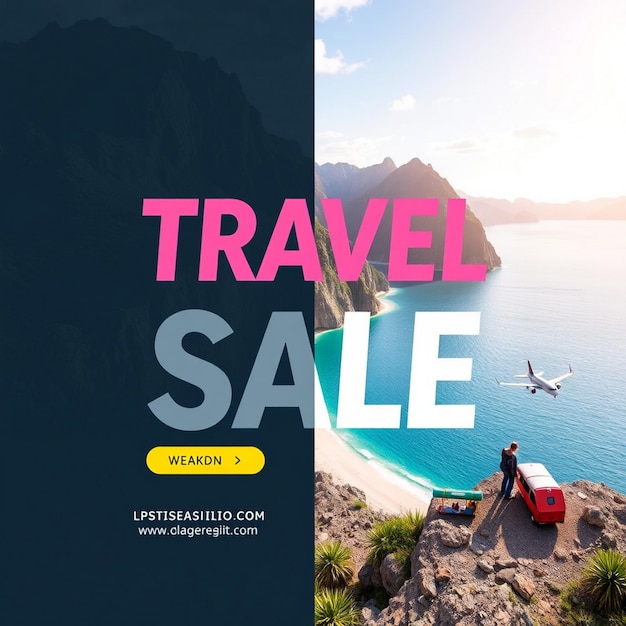 Photo travel sale flyer template