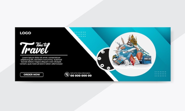 Photo travel social media post design template