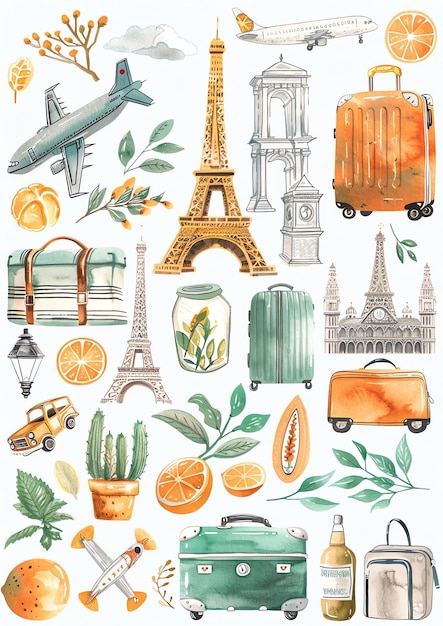 Travel sticker sheet for craft