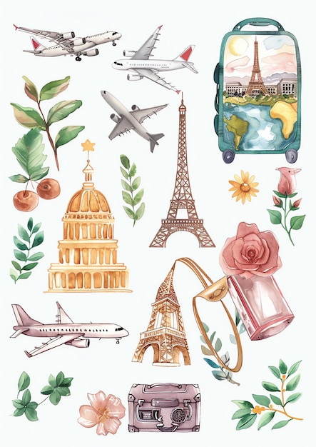 Travel sticker sheet for craft