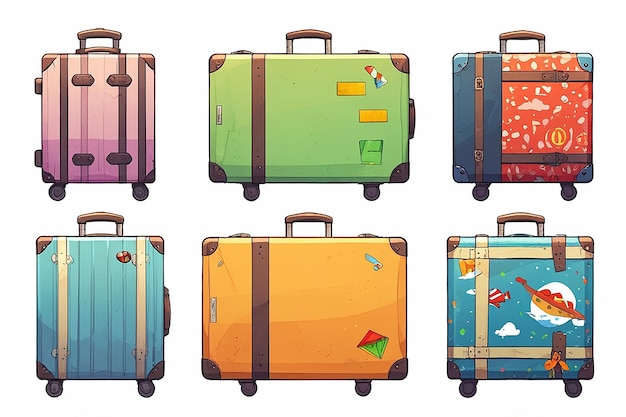 Photo travel suitcase set isolated on white background