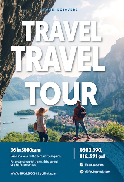 Photo travel tour flyer template