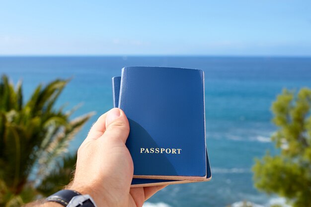 Travel or tourism concept, international passports.