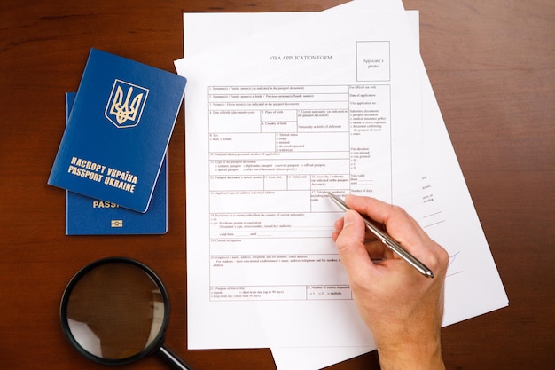 Travel Visa Application Form Immigration Document