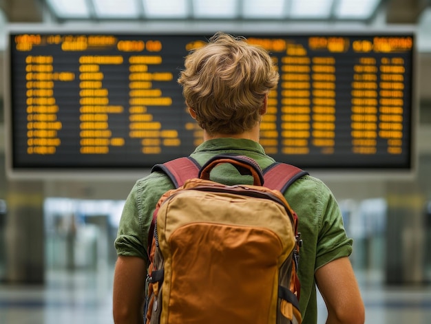 Photo traveler at the airport