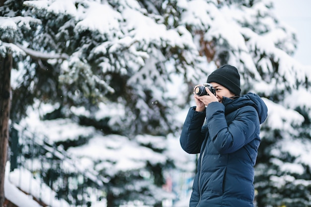 Traveler woman in winter season