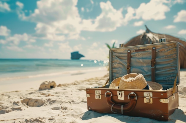 Traveler39s Suitcase on Beach